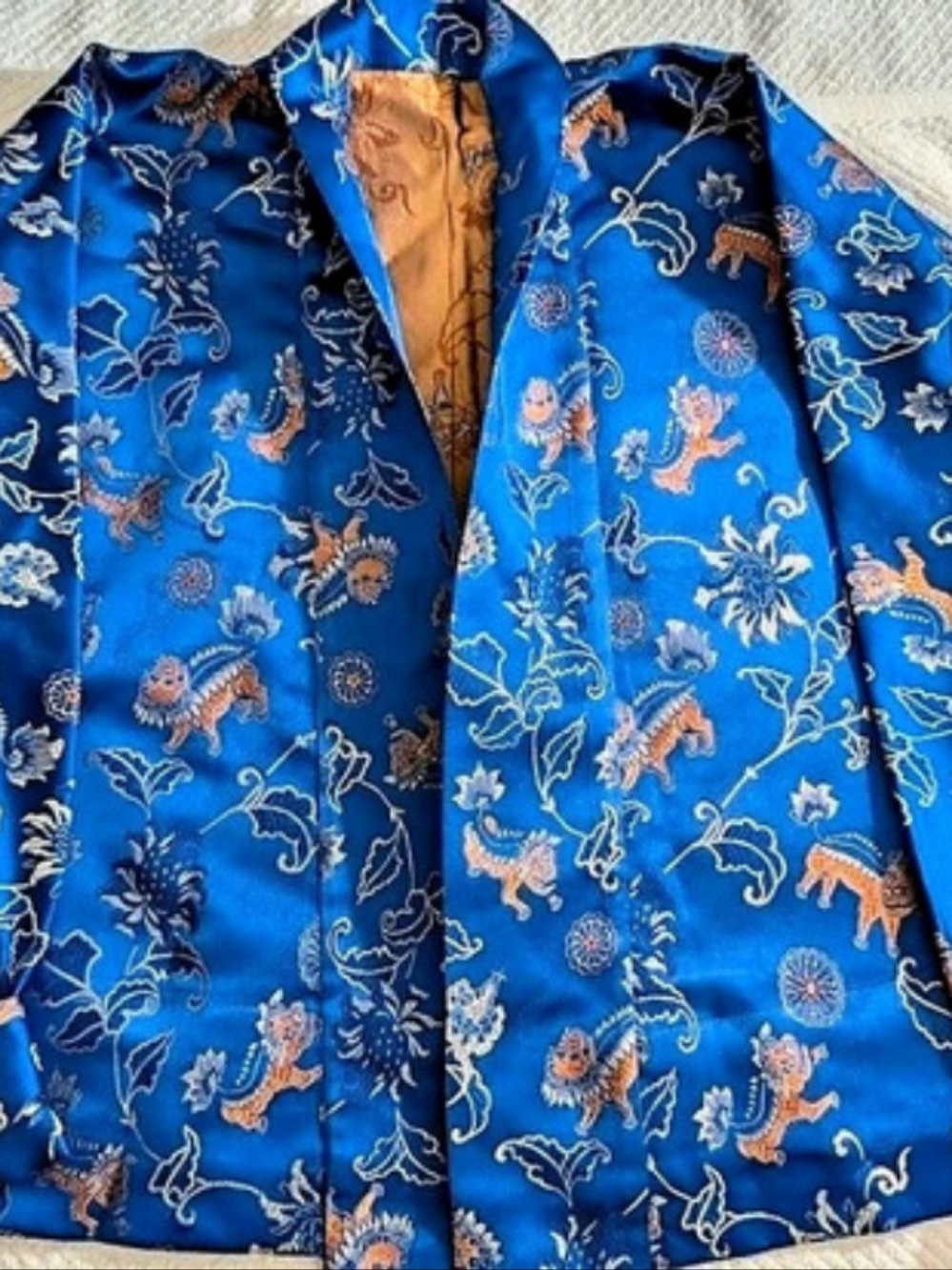 Blue Floral Brocade Blazer
